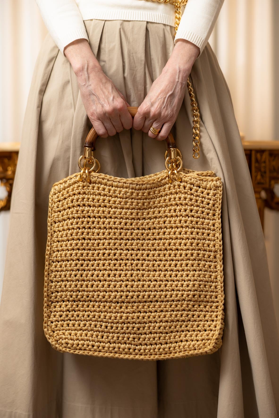 Bolsa Crochet Tote Bambu