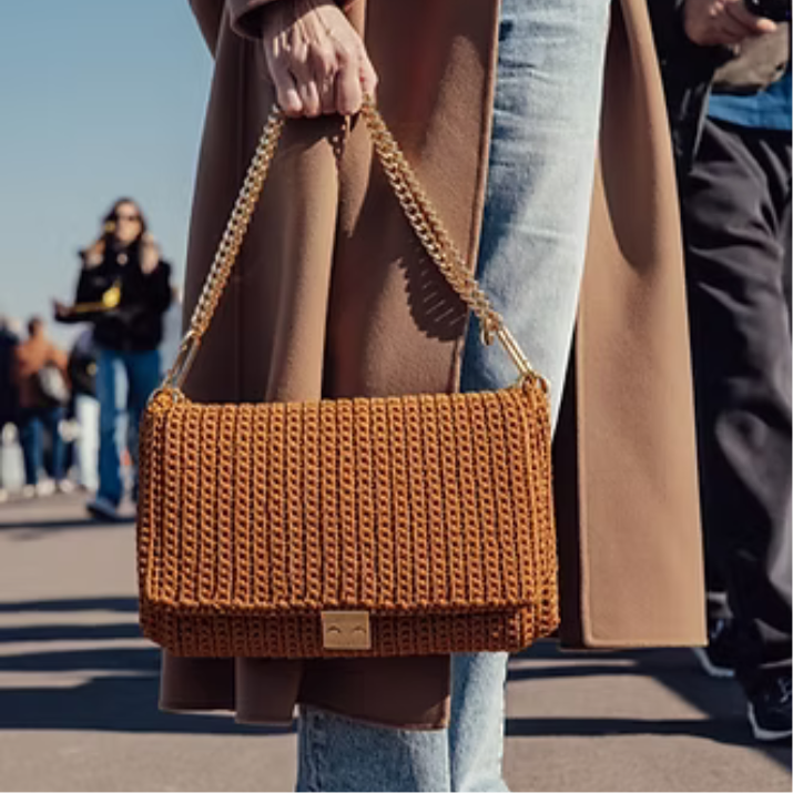 Bolsa Crochet Caviar Caramel