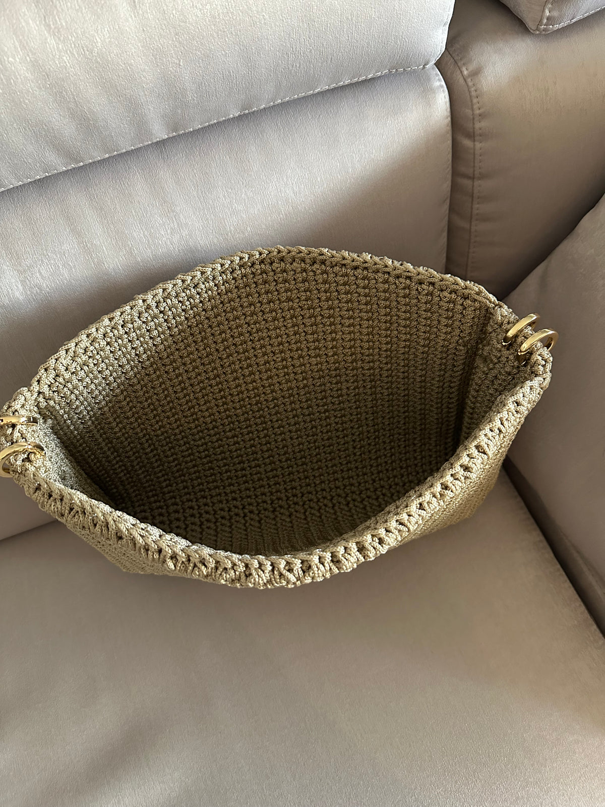 Bolsa Crochet Sac Beige