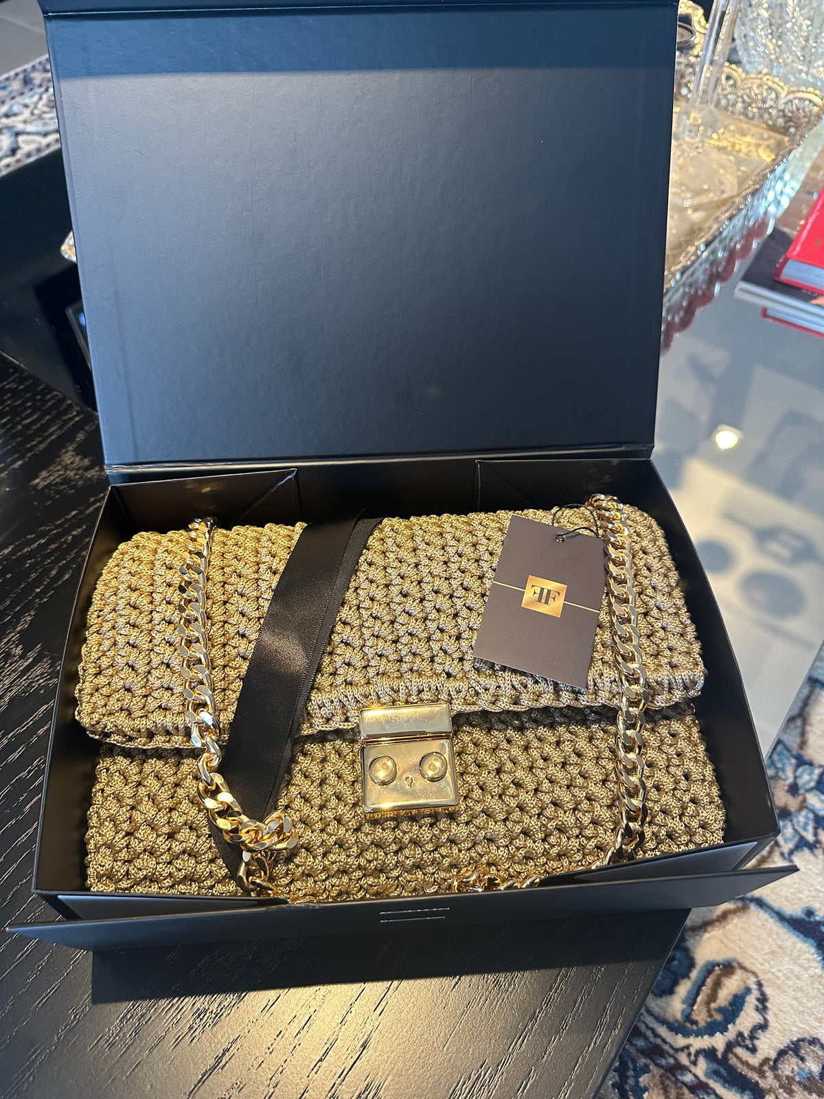 Bolsa Crochet Caviar Nude