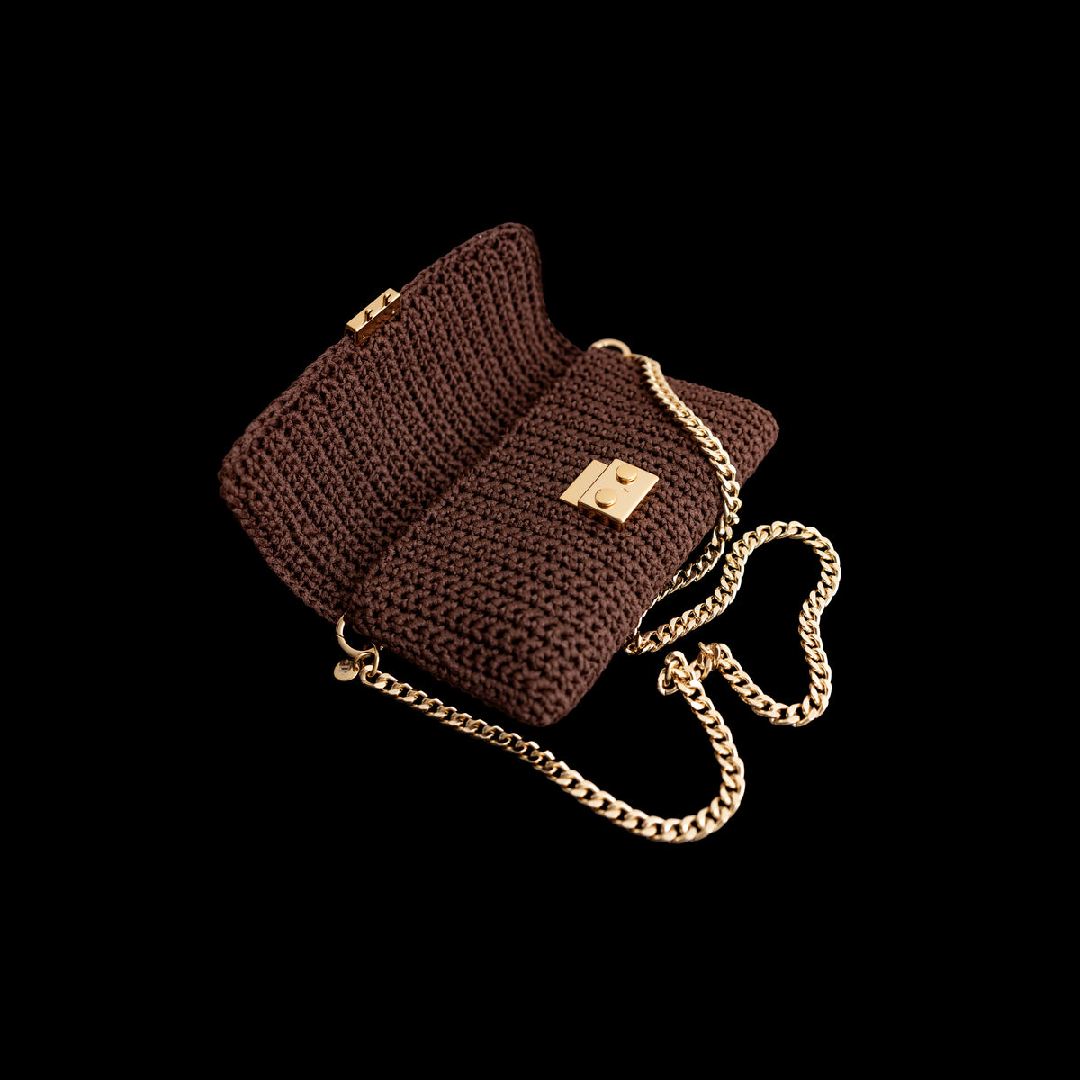 Clutch Crochet Caviar Marrom