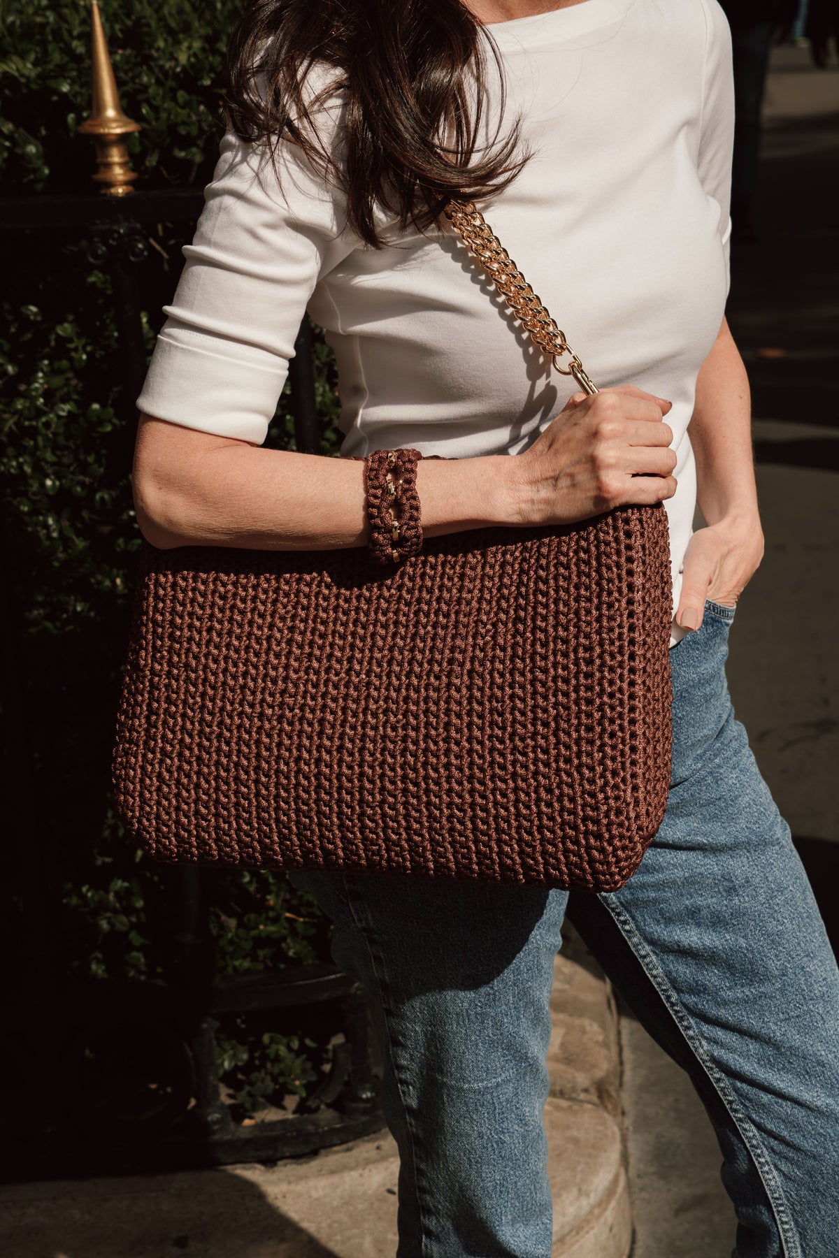 Bolsa Sac Crochet Chocolat