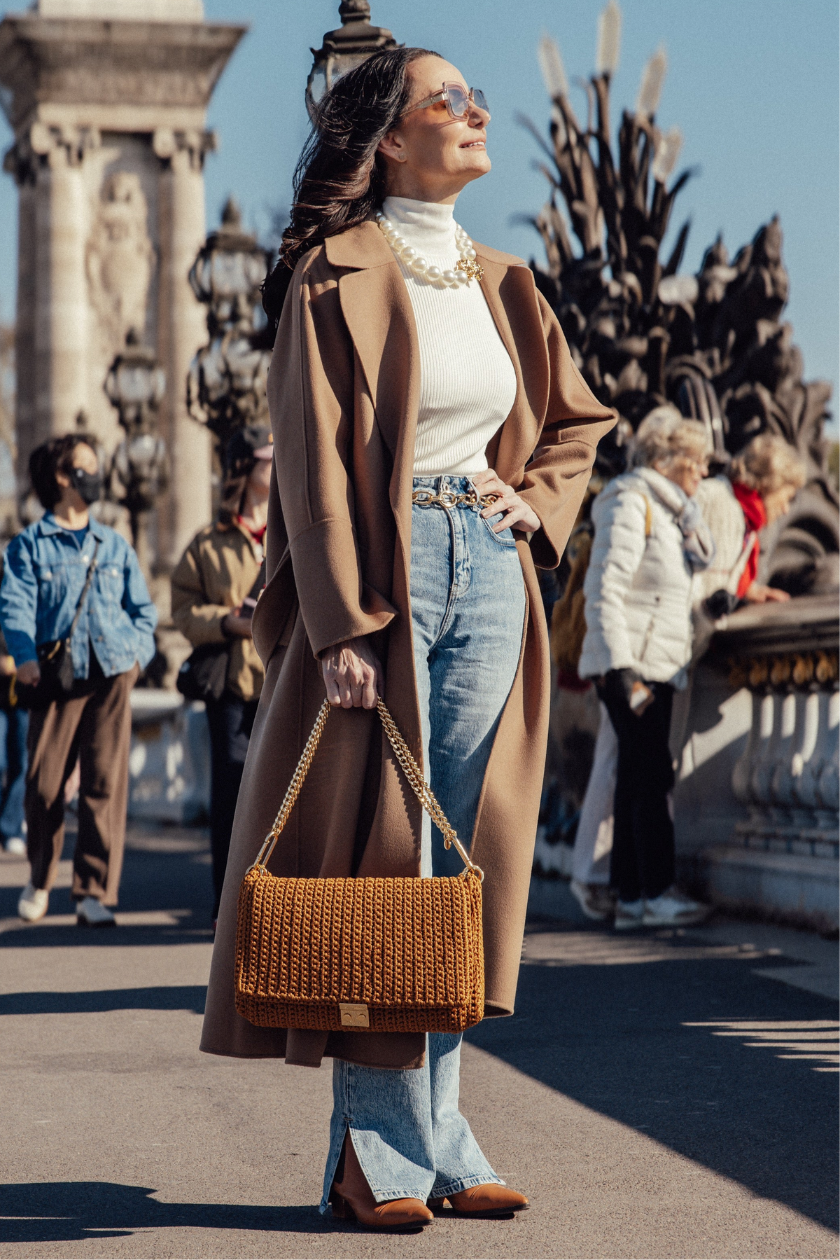 Bolsa Crochet Caviar Caramelo