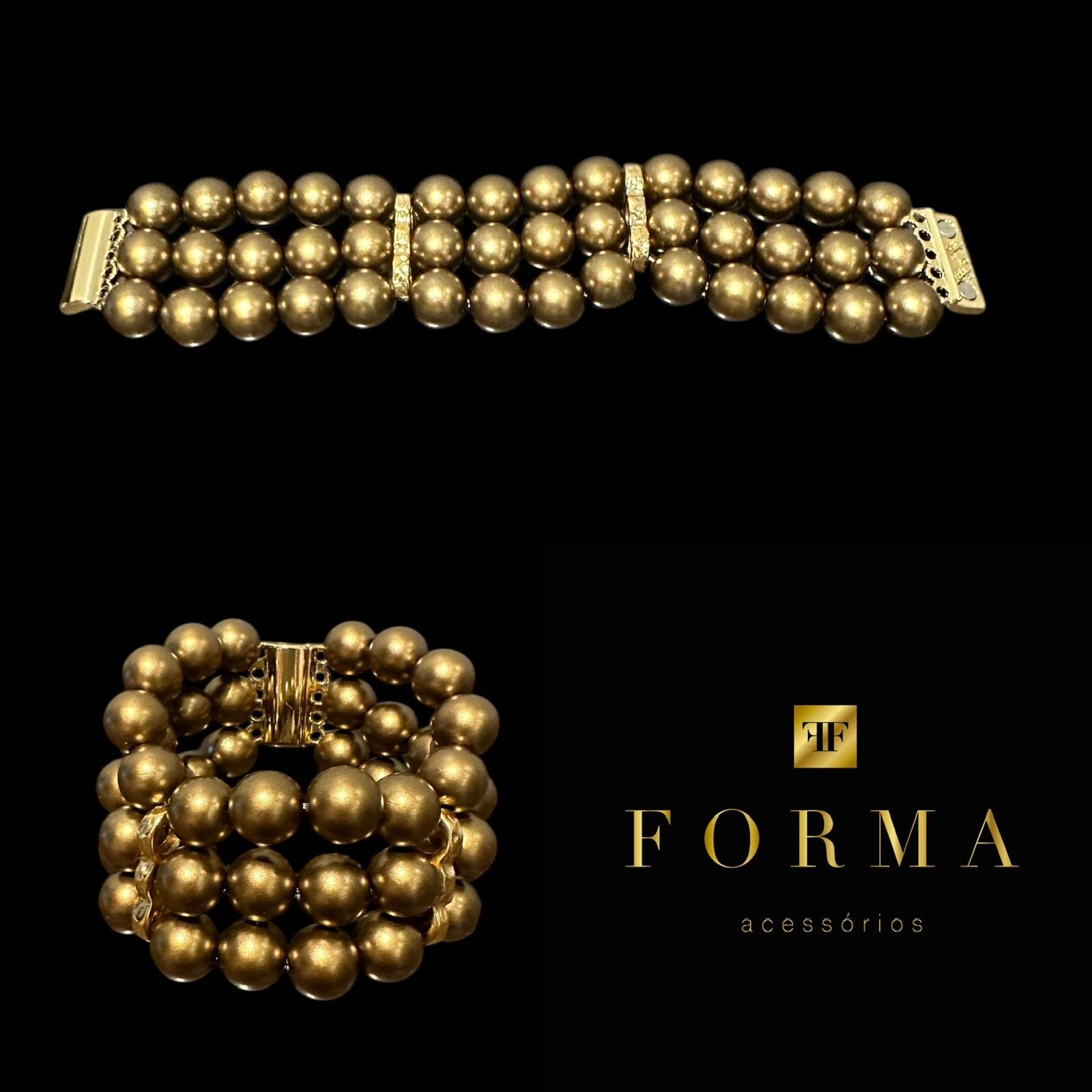 Bracelete Les Infinis Doré