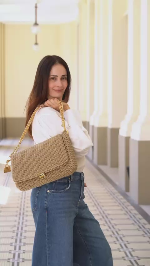Bolsa Crochet Caviar Noir